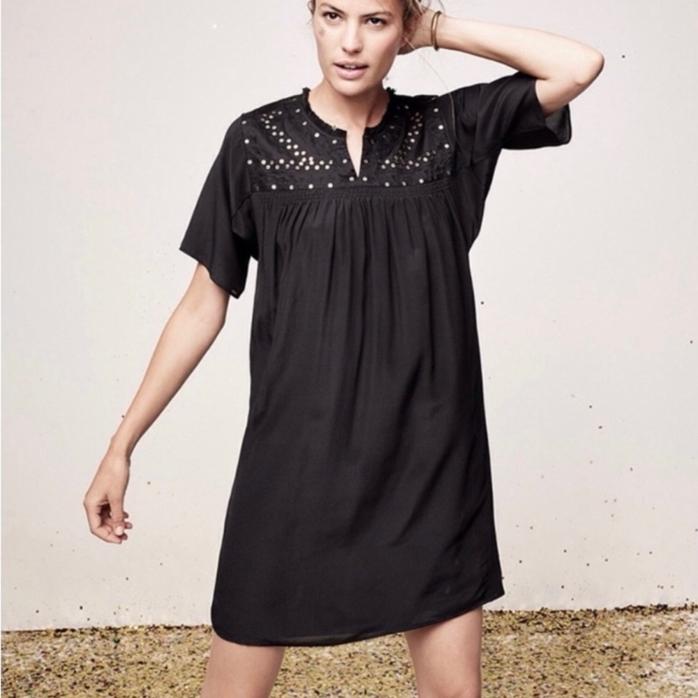 Madewell. Black Nightbell Silk Dress. Extra Small.